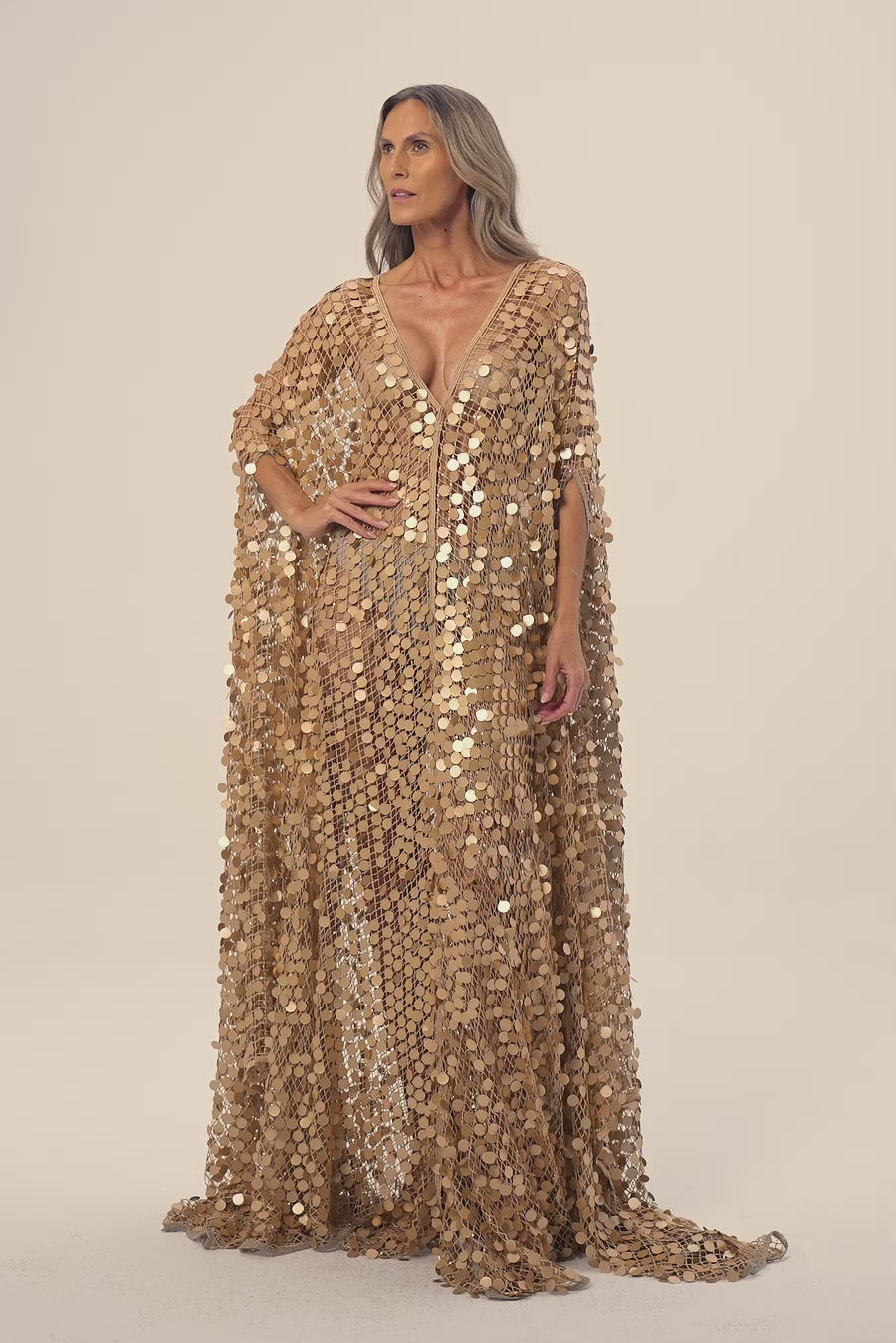Woman DIVA KAFTAN Gold Sequin 2001881 | Sana Osmani