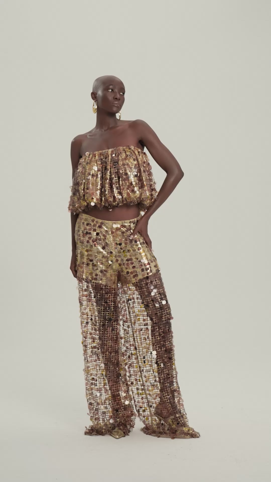 Woman BLISS TOP AND PANTS SET Gold 2002190 | Sana Osmani