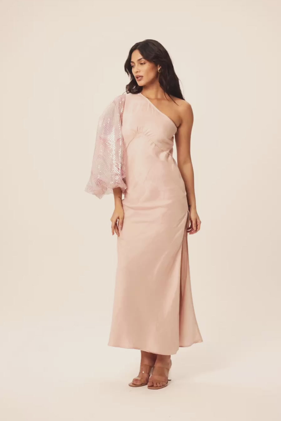 Woman فستان قصير من لنسيلك أرابيلا خدود وردية 2003121 | Sana Osmani