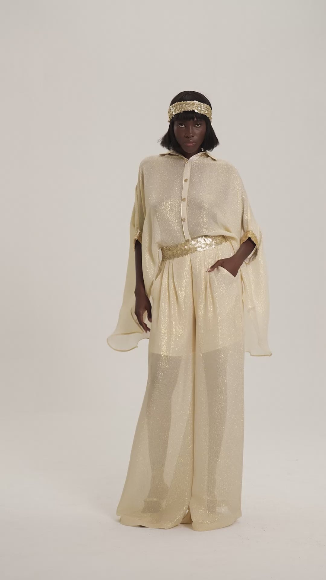Woman EMMA SHIRT AND PANTS SET Off White 2002147 | Sana Osmani