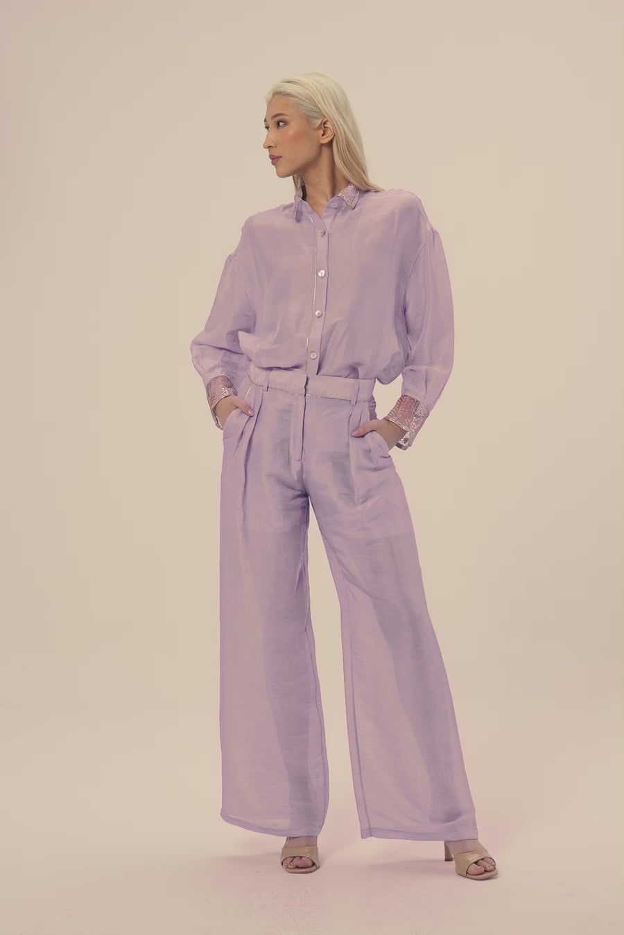 Woman GIANNA TOP AND PANTS SET Caramel Gold 2002406 | Sana Osmani