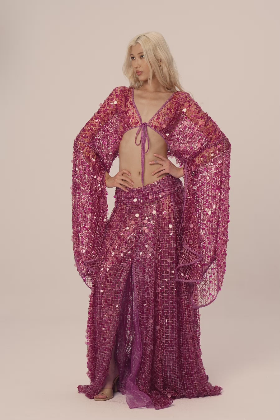 Woman KATRINA TIE-UP FRONT SEQUIN TOP Leopez 2002525 | Sana Osmani