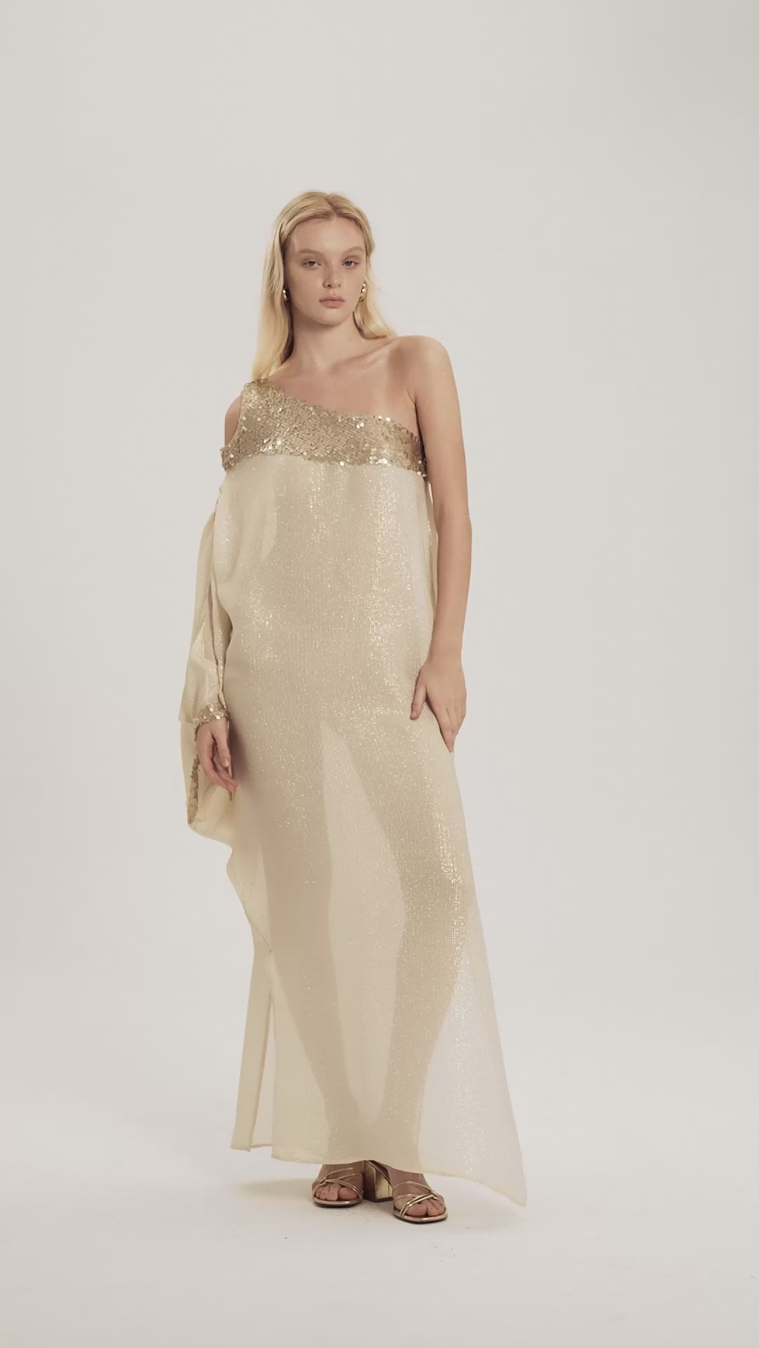 Woman HESTIA SILK KAFTAN OFF WHITE GOLD 2000338 | Sana Osmani