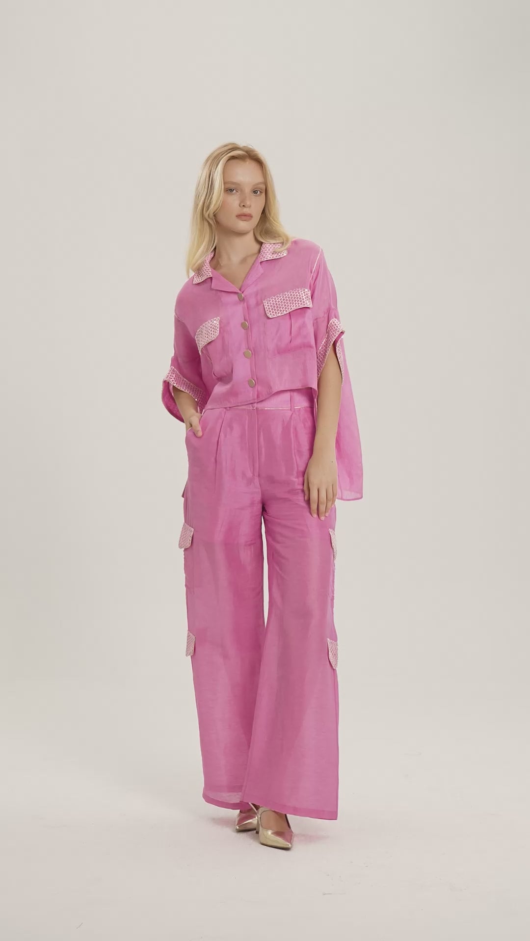 Woman SAGE TOP AND PANTS SET Fuchsia 2002361 | Sana Osmani
